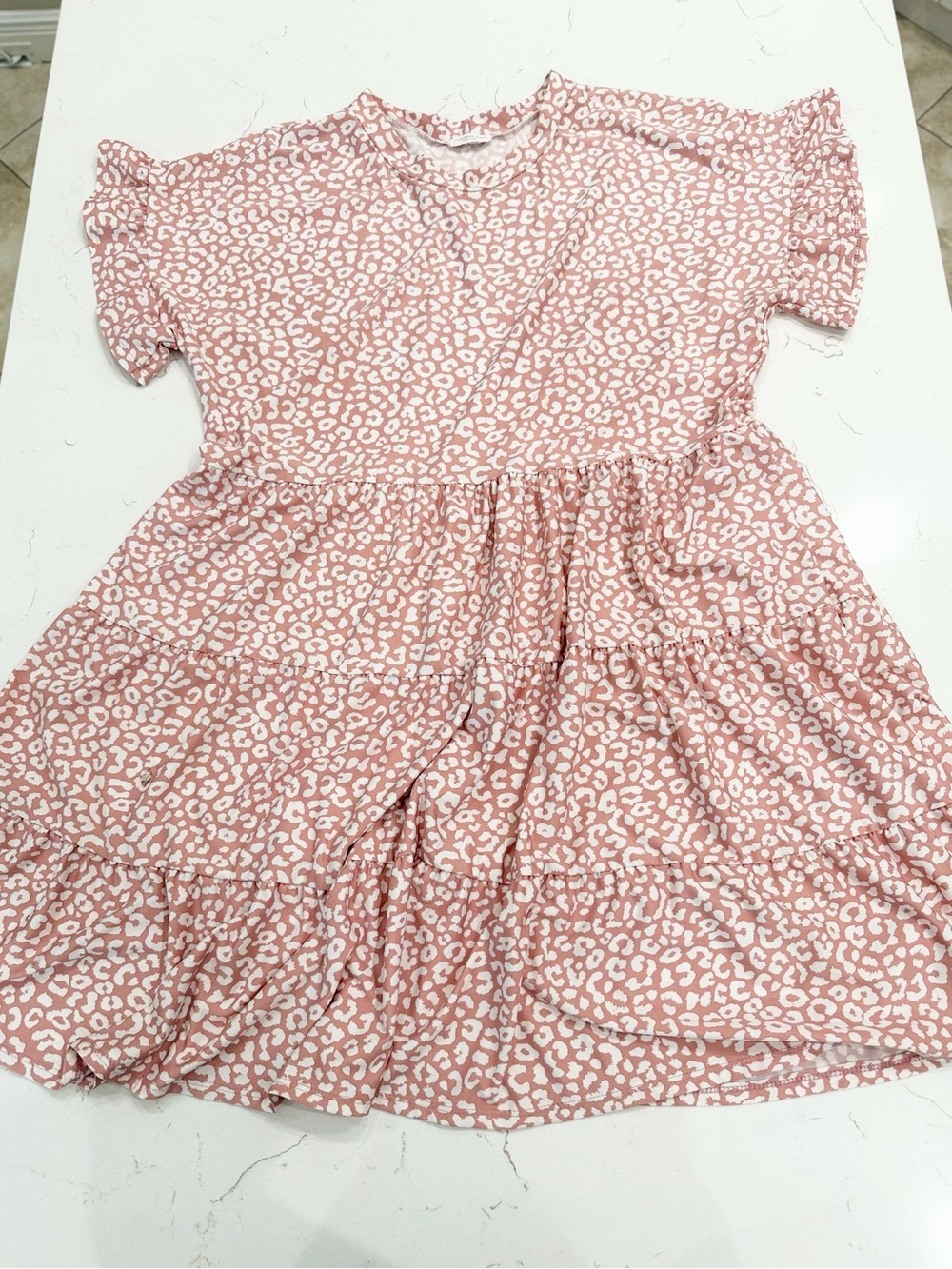 CHICSOUL Made in USA🇺🇸 Pink Leopard Tiered Dress – 2X